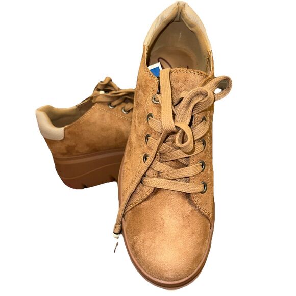 Zodiac Bea Brown Platform Sneakers Faux Suede Lace Up Women 9M NEW WITHOUT BOX - Picture 4 of 5